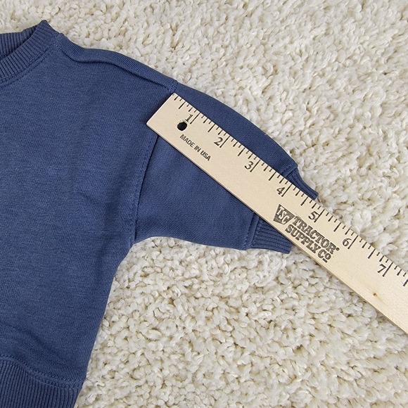 Unisex Organic Cotton Navy Blue Crewneck Sweatshirt Newborn Lot of 2 - Picture 9 of 11